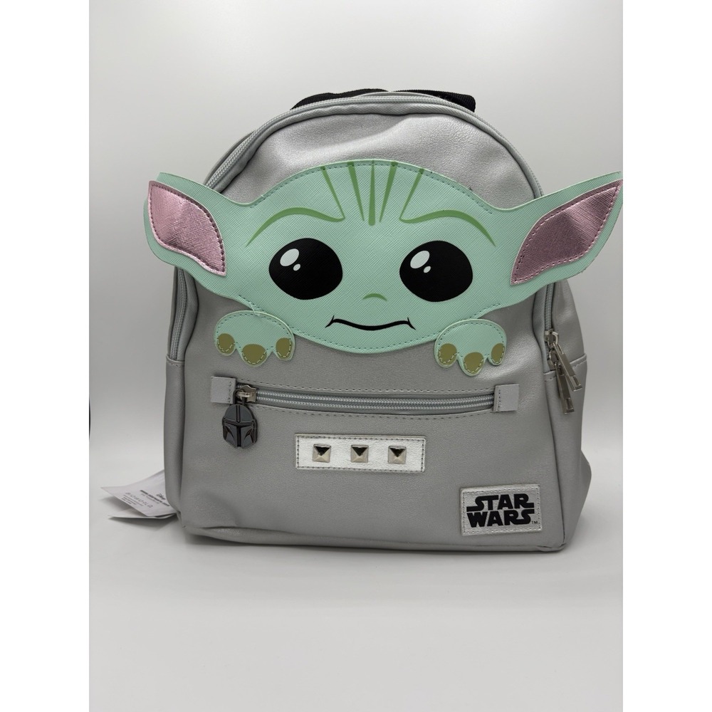 NEW Bioworld Mini Backpack Grogu The Child Mandalorian Silver Flawed Scuffs‎